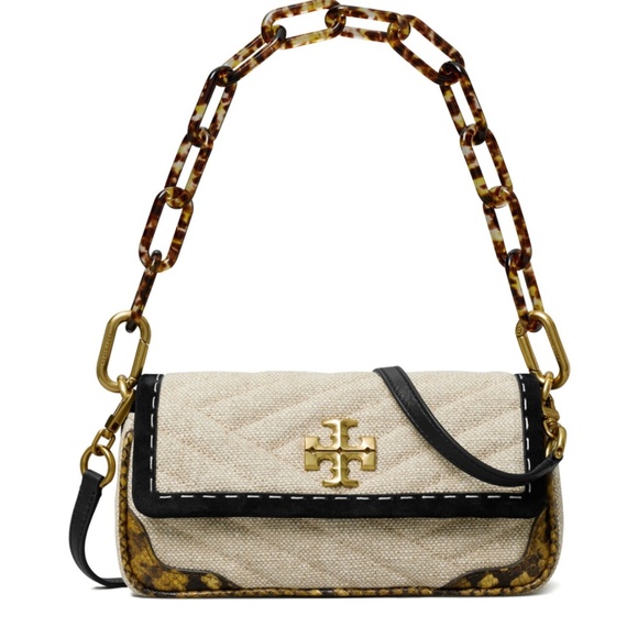 Tory Burch Handbags - Tory Burch tortoise shell hand bag with strap in new condition